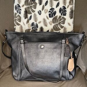 Coach Grace Dark Gray Metallic Leather Tote No: H1305-F25007